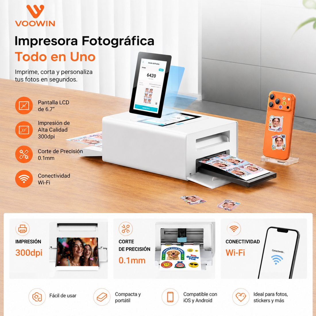 Máquina VOOWIN 3 en 1 – Impresión, Corte y Personalización