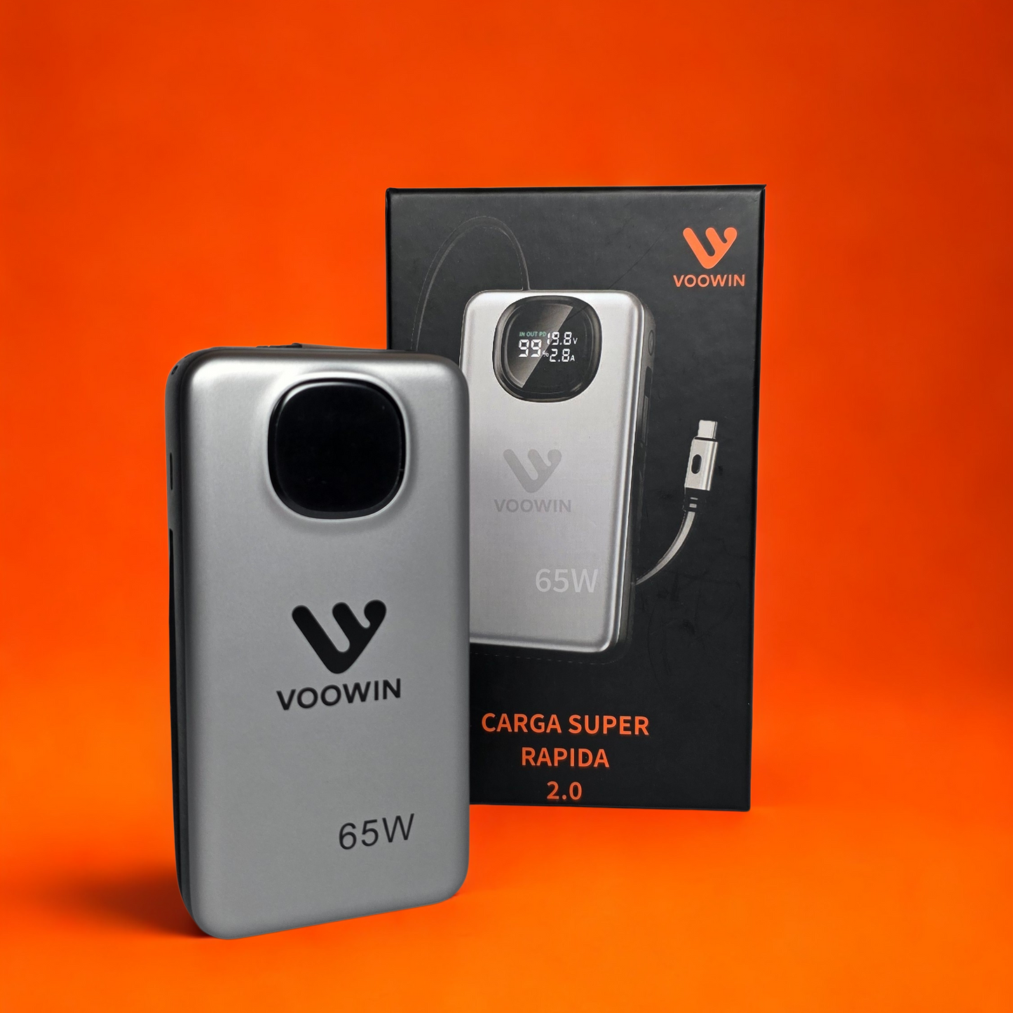 Powerbank Voowin 65W – Carga Rápida de Verdad, Potencia que Impone