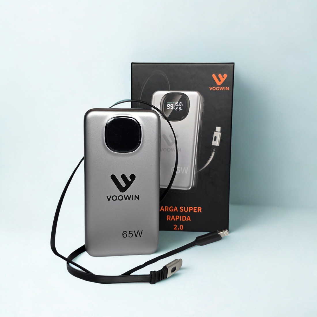 Powerbank Voowin 65W – Carga Rápida de Verdad, Potencia que Impone
