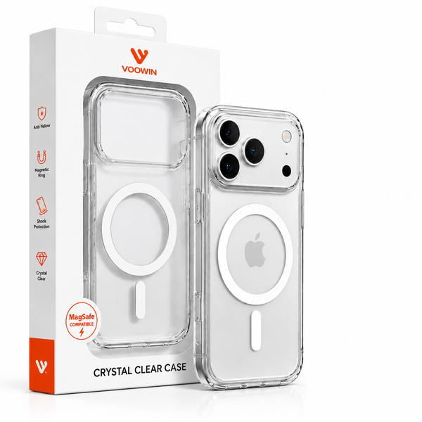 VOOWIN Crystal Clear Case MagSafe para iPhone 18 Pro Max