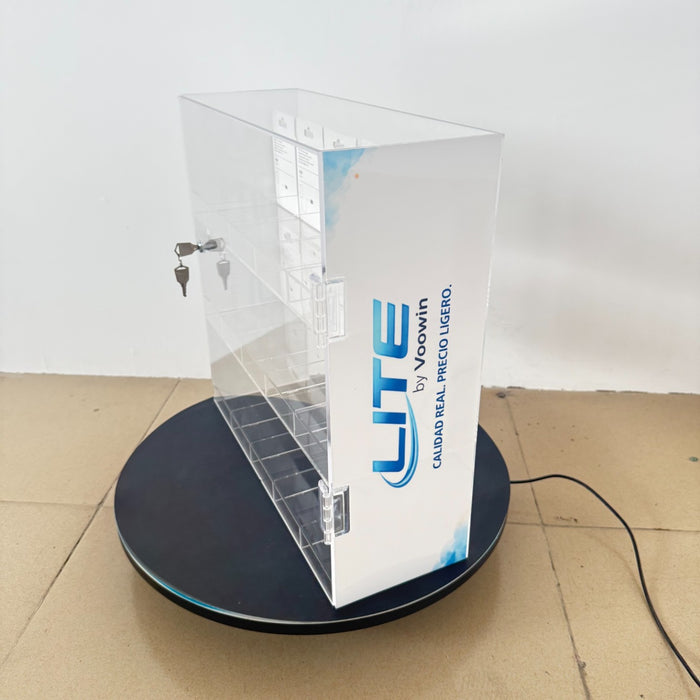 Exhibidor con puerta